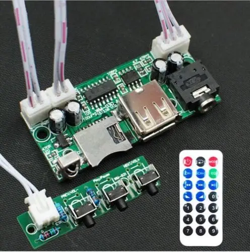 DC 5 в 12 В WAV MP3-плеер декодер аудио модуль декодирования USB TF радио с ИК-пультом