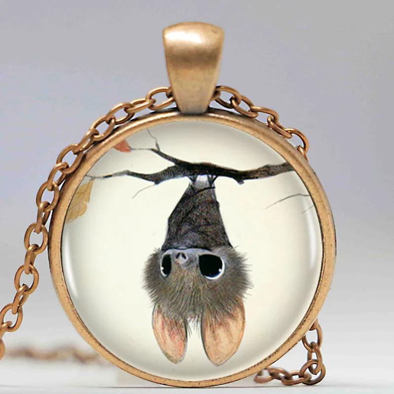 1 шт./лот милое маленькое ожерелье с логотипом летучей мыши бронзовое винтажное