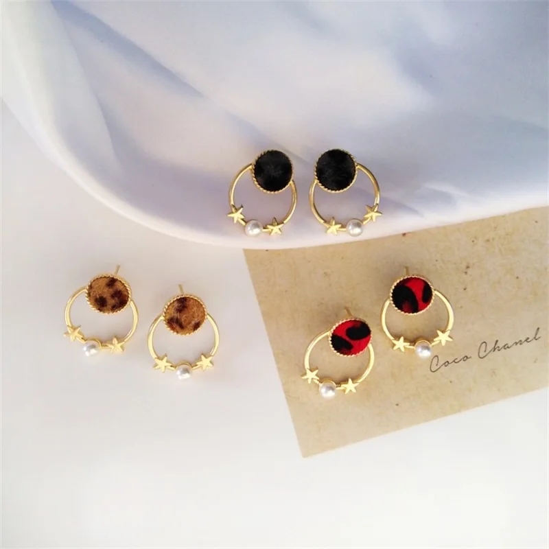 2019 корейская мода геометрический круглый серьги-подвески в форме звезды ретро