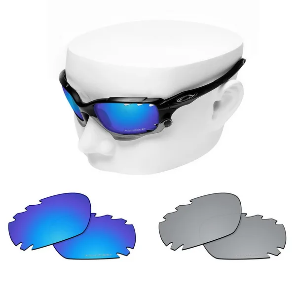 OOWLIT Анти-Царапины Сменные линзы для-Oakley Jawbone вентилируемый травления поляризованных солнцезащитных очков - Цвет линз: Blue and Sliver
