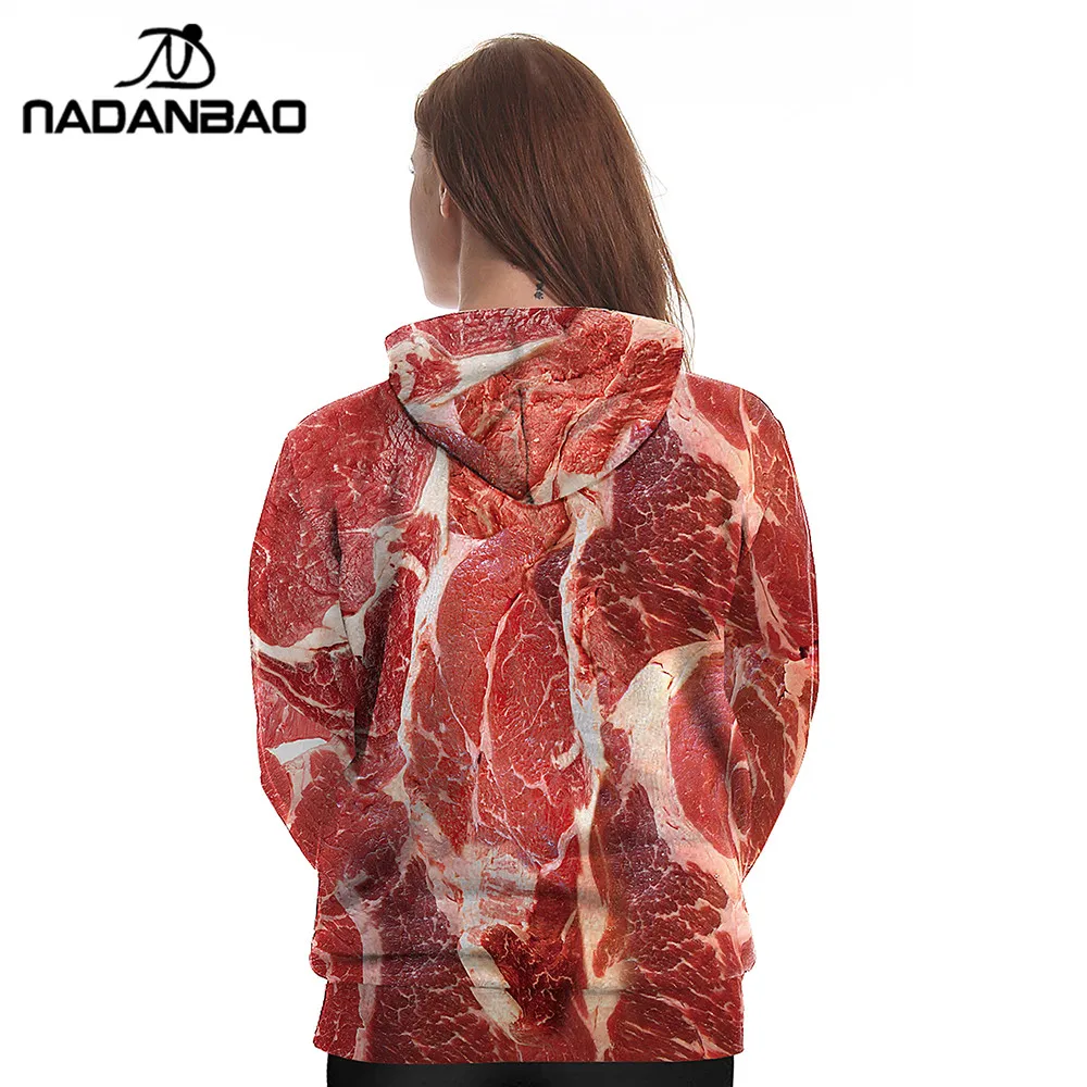 NADANBAO 2019 Новое поступление толстовки с капюшоном из говяжьего мяса 3D принтом в