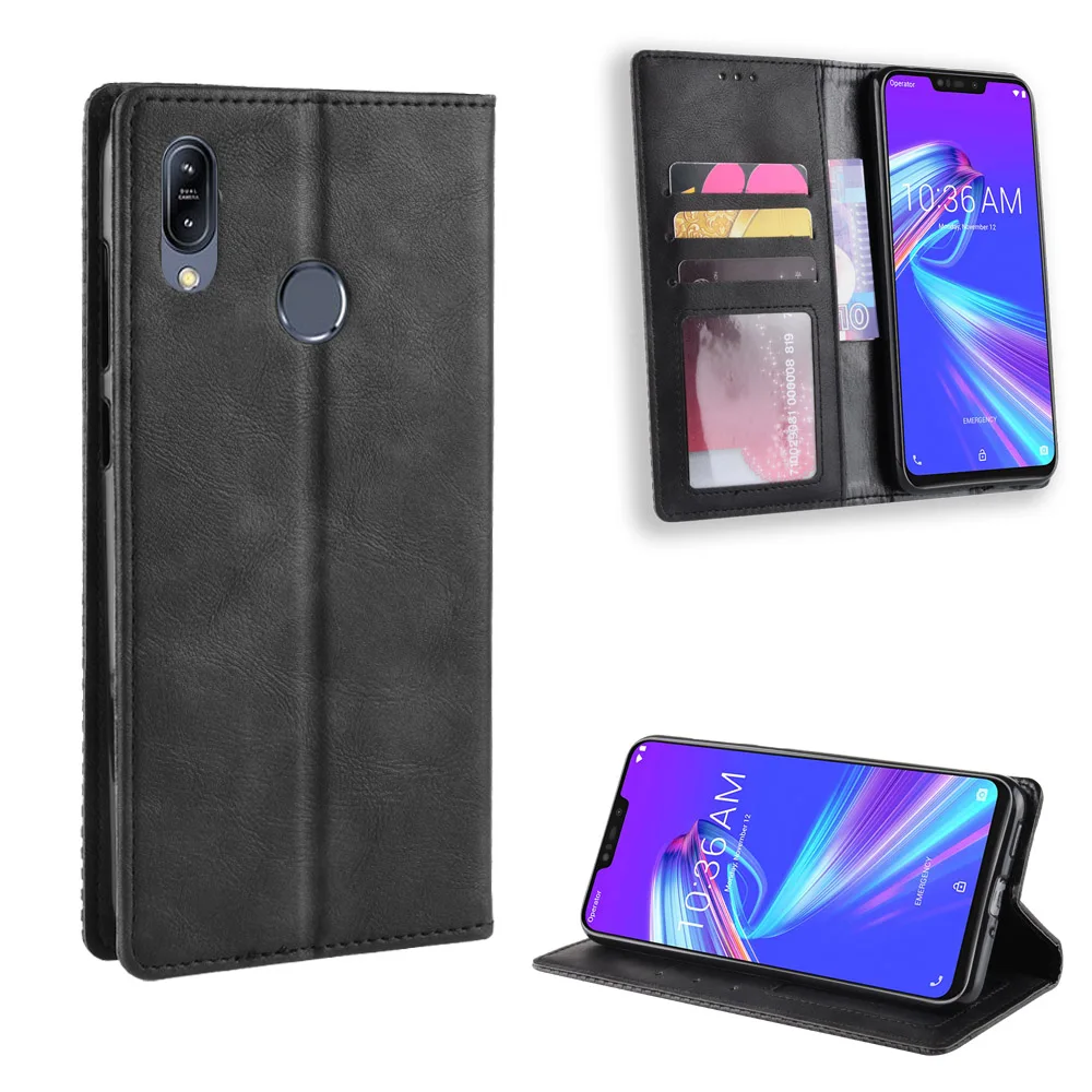 Кожаный чехол-кошелек с откидной крышкой для Asus ZenFone Max Pro M2 ZB631KL ZB633KL Funda Capa