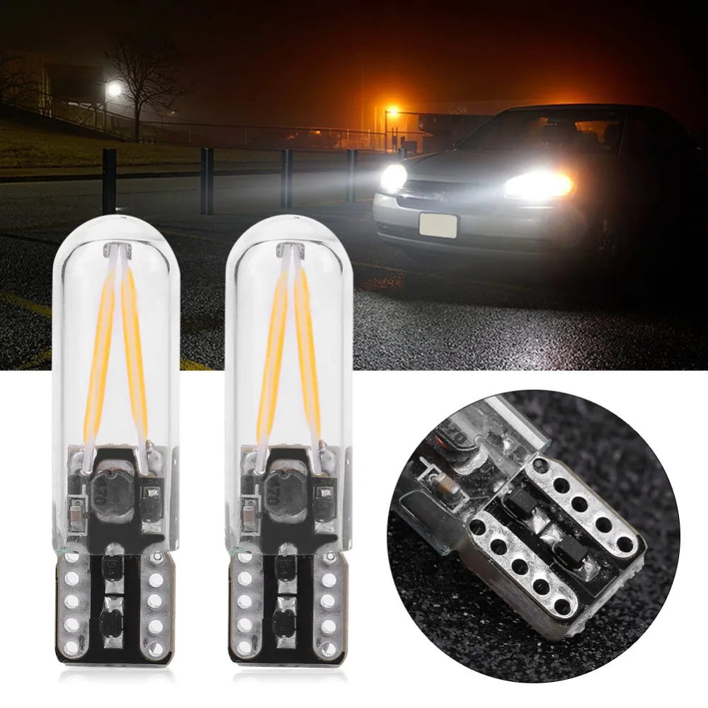 Пара 8 28 в W5W стекло COB накаливания LED автомобиля чтения сигнала поворота
