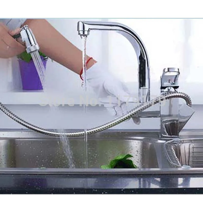 

Pull out mutifunctionalr tap faucet,brass chrome plated faucet wash basin hot & cool faucet kitchen faucet952188