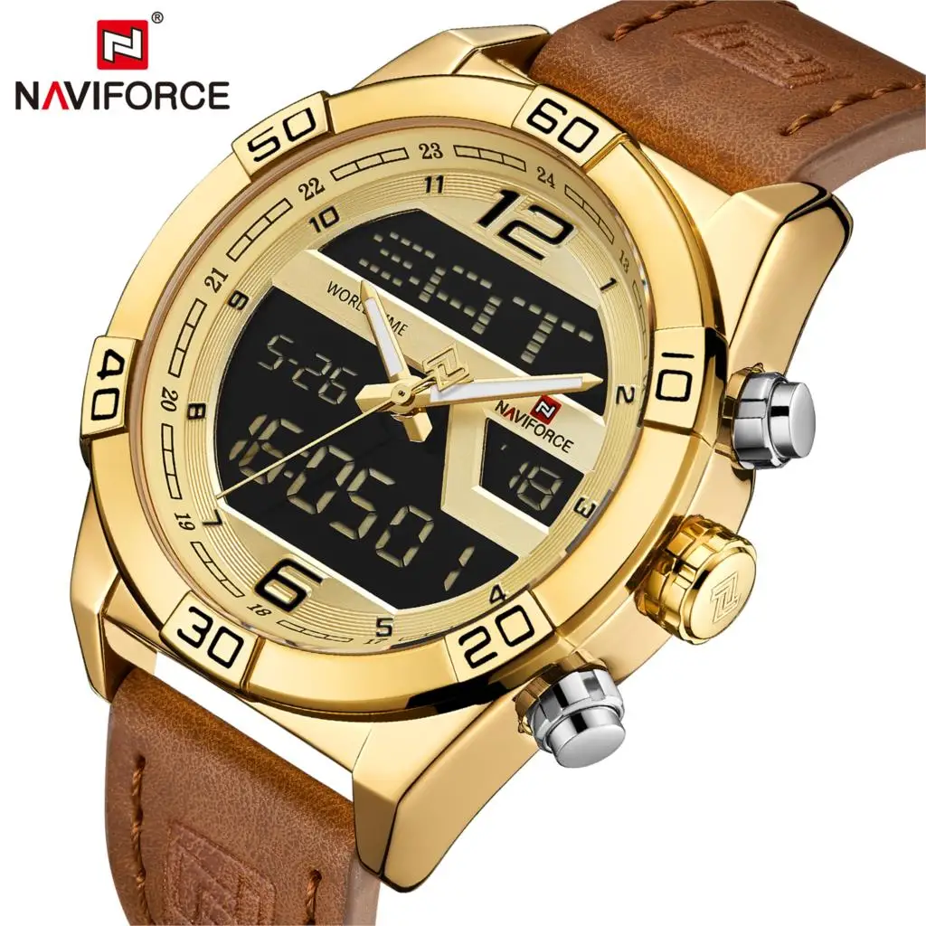 Часы наручные NAVIFORCE Мужские кварцевые брендовые Роскошные спортивные