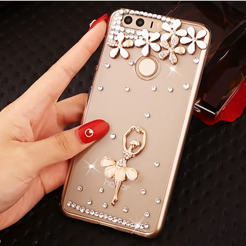 Блестящий Алмазный чехол для Huawei P9 p8 lite 2017 honor 9 7s 10 8 pro v9 v10 P10 plus P20 nova 3e прозрачный