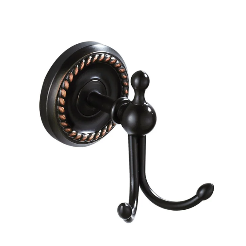 robe hook Черный набор оборудования для ванной комнаты античные керамические подстаканники держатель туалетной щетки бронзовая мыльница Роскошные поручни аксессуары для ванной комнаты - Цвет: robe hook