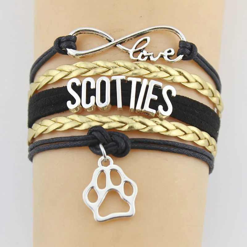 Браслет с подвеской Infinity Love Scotties собачий патруль браслет подвесками ручная