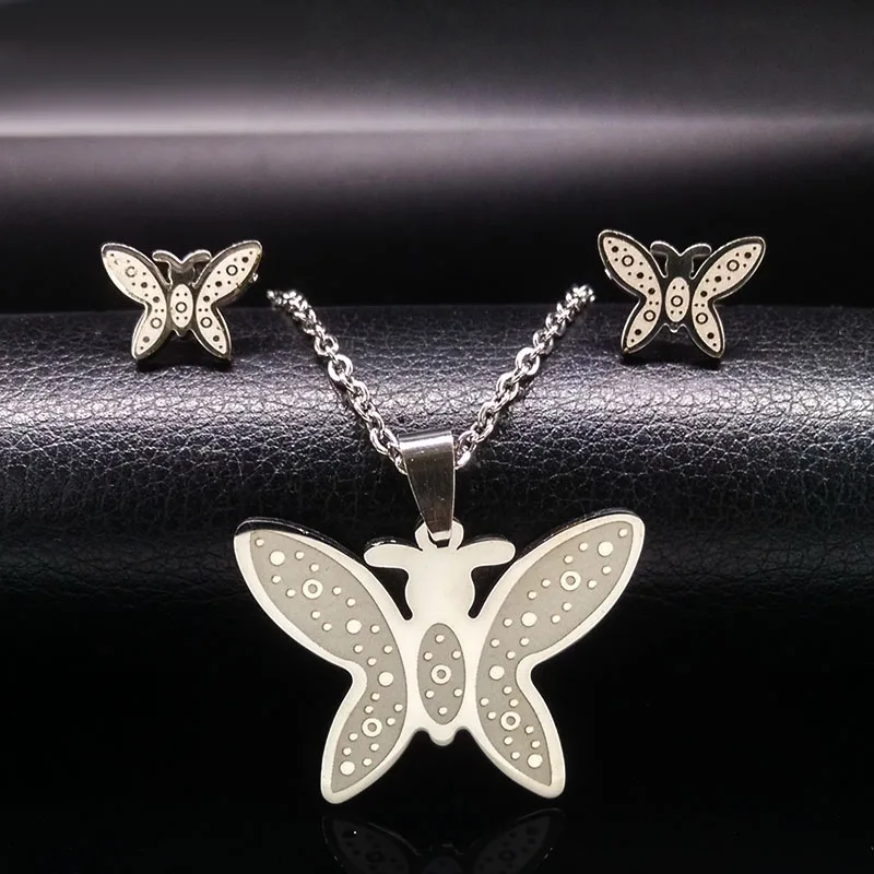 2021 модное серебряное кольцо Цвет из нержавеющей стали набор украшений для женщин