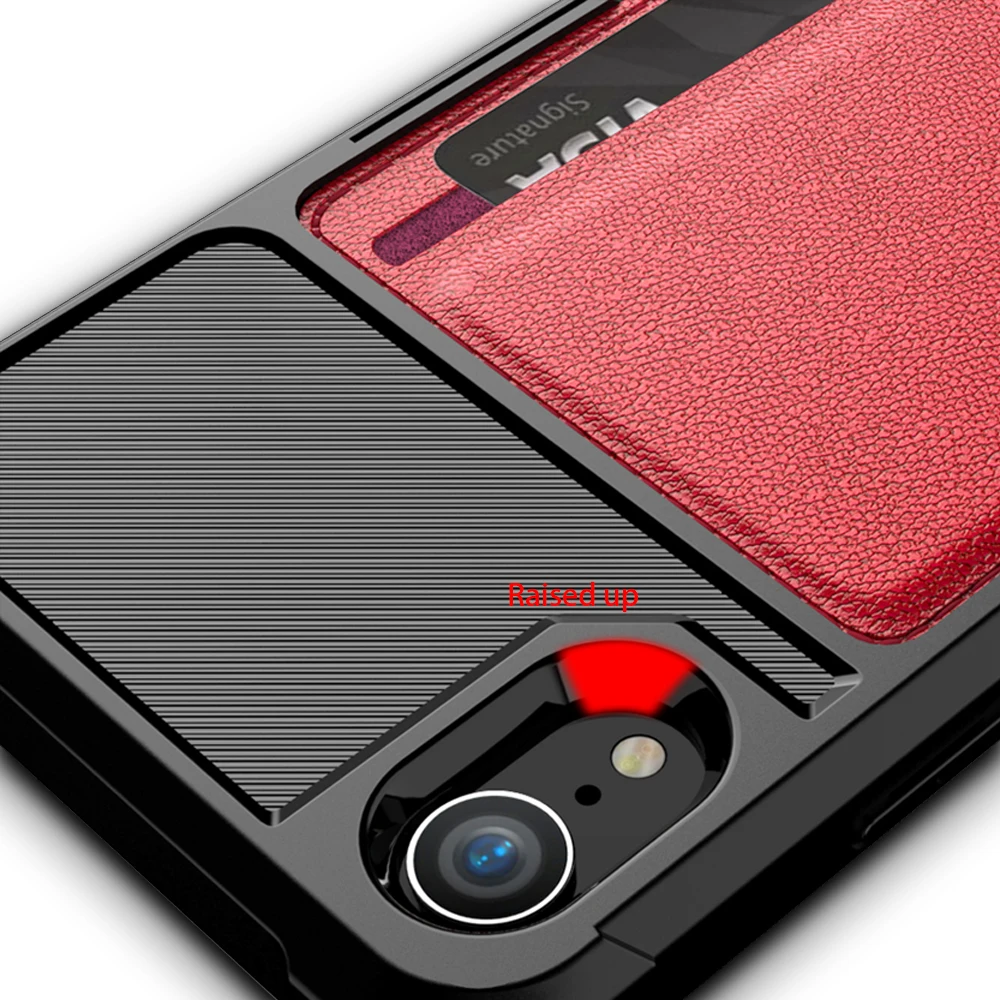case for iphone 8 7 6 6s plus X 10 Cover Soft TPU Back Case with Car Magnet and Credit Card Slots iPhone XS MAX XR conque |