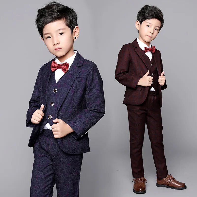 Формальный свадебный костюм в клетку с цветами для мальчиков блейзер + брюки