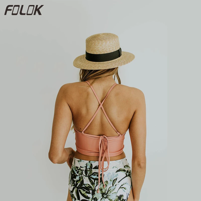 2019 New Sexy High Waist Bikini Swimwear Women Swimsuit Push Up Biquini Bathing Suit Neck Bikinis Summer Beach Wear | Женская одежда