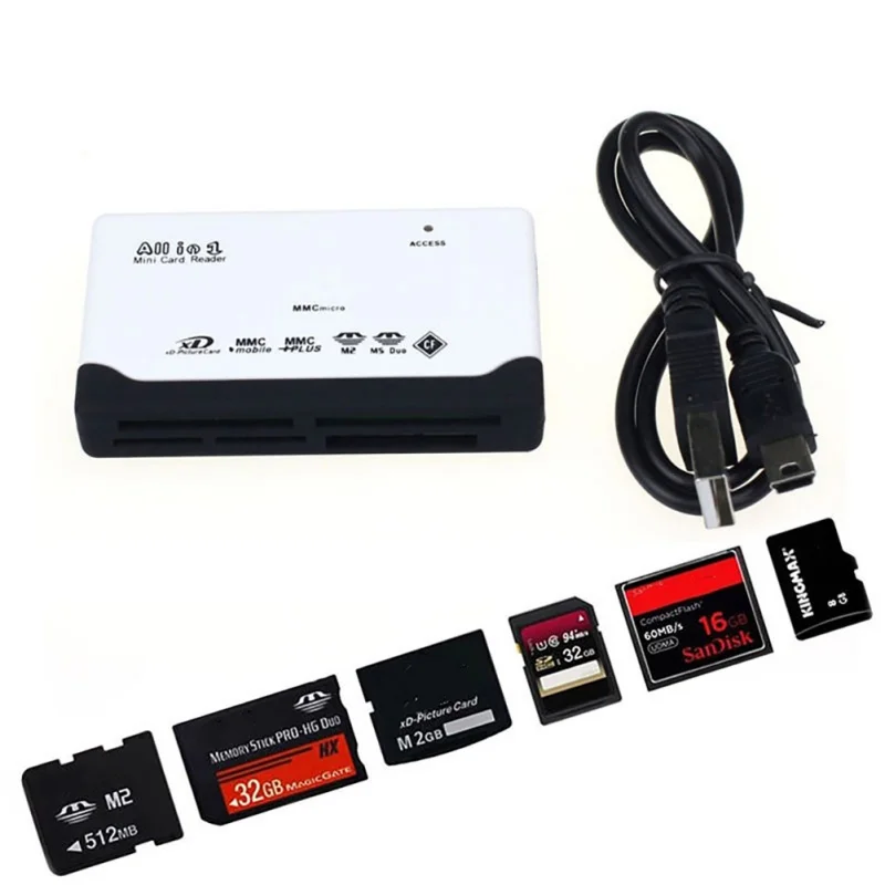 Все в 1 кардридер USB 2 0 компьютер ноутбук смартфон компоненты Micro SD XD MMC MS CF SDHC TF