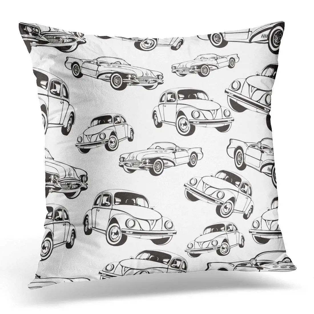 3D наволочки для подушек винтажный черно-белый ретрофон раскраска монохромный