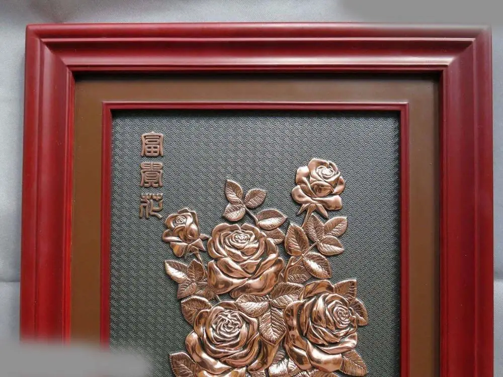 Бесплатная Доставка 23 &quotКитай древесины ручной инкрустация фиолетовый медь