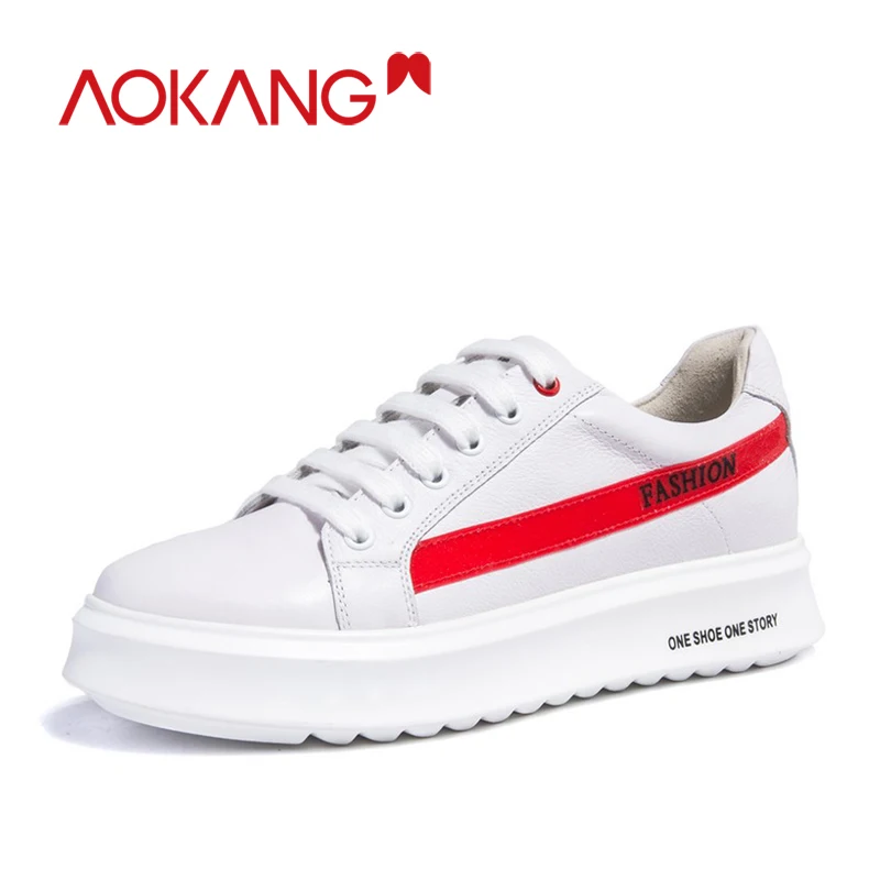 AOKANG Kanglong/Новые кроссовки на платформе женская обувь черные Tenis Feminino повседневная