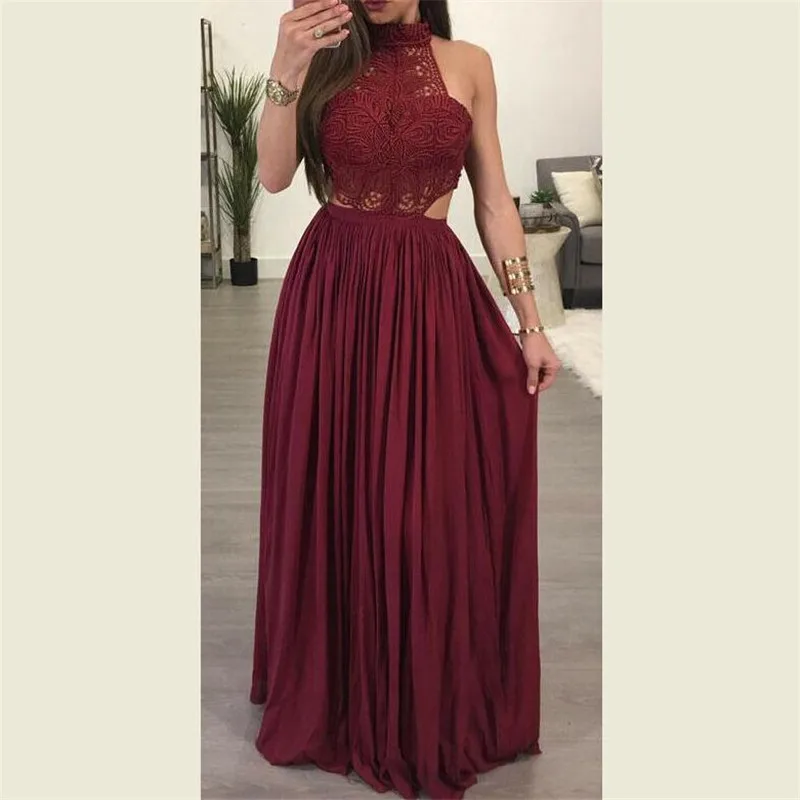 Женское платье Макси Boho с цветочным кружевом однотонные платья белого и красного