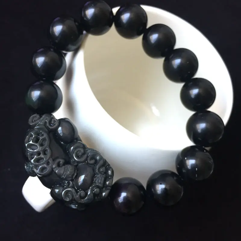 Натуральный обсидиановый браслет для мужчин и женщин мужской нефритовый на