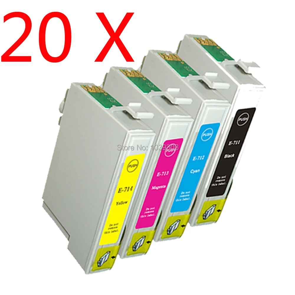 

20x T0711 T0712 T0713 T0714 Ink cartridges with chip Compatible for Epson stylus DX8400 DX8450 DX9400 DX9400F