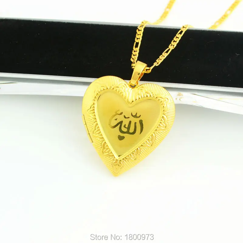 Большой размер сердце ожерелье Бога кулон ювелирные изделия для мусульманских
