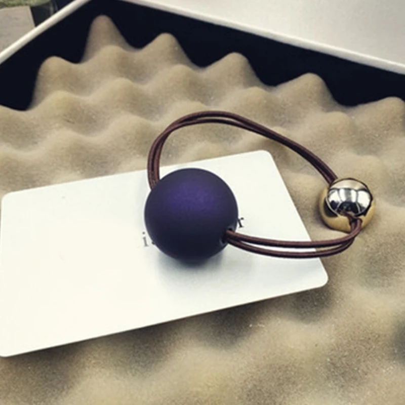 

2018 NEW arrival5Colors Gifts Wedding Beautiful Hot Sale Korean Unique Round Scrub Beads 1PC Elasticity High Quality Hair Rope