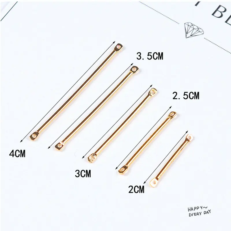 50pcS/bag diy Double Cylinder Connecting Rod Metal Earrings Ear Clip Hook Handmade Jewelry Materials Accessories | Украшения и