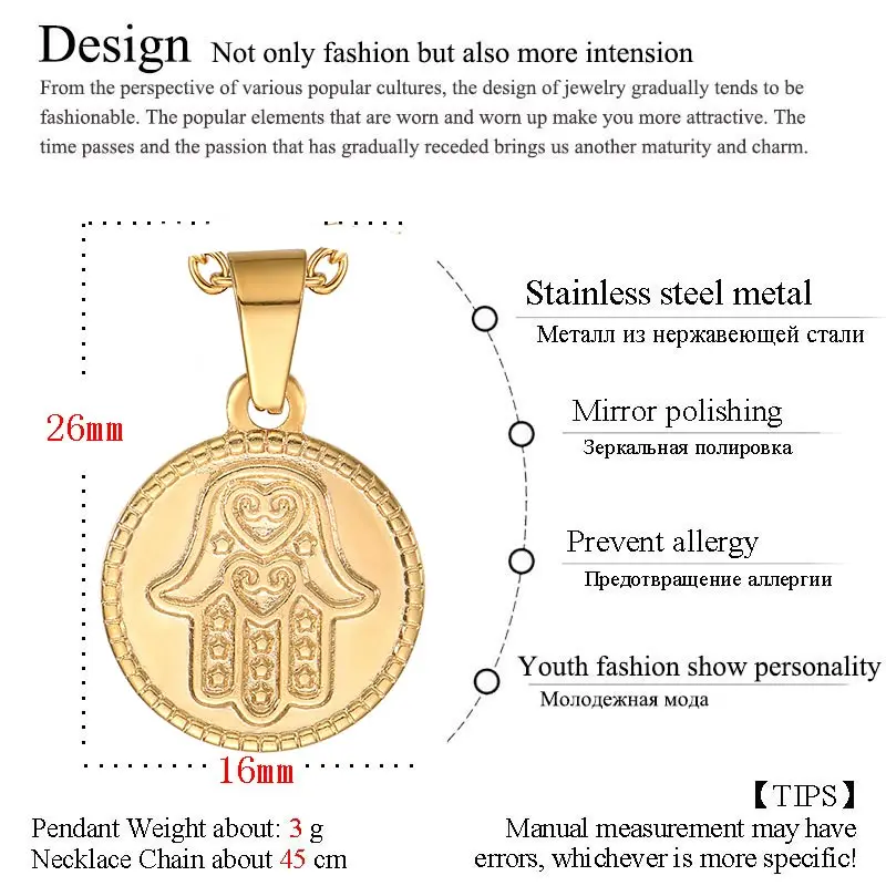 ZFVB Трендовое ожерелье с подвеской в виде руки хамсы женское из нержавеющей стали