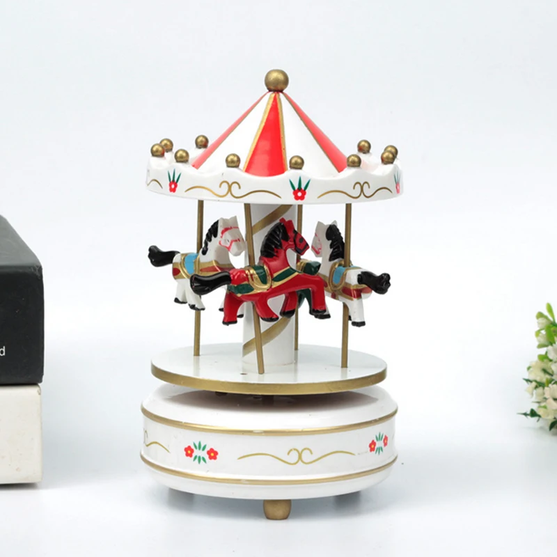 Музыкальная шкатулка с милой Каруселью ротационная музыкальная троянская