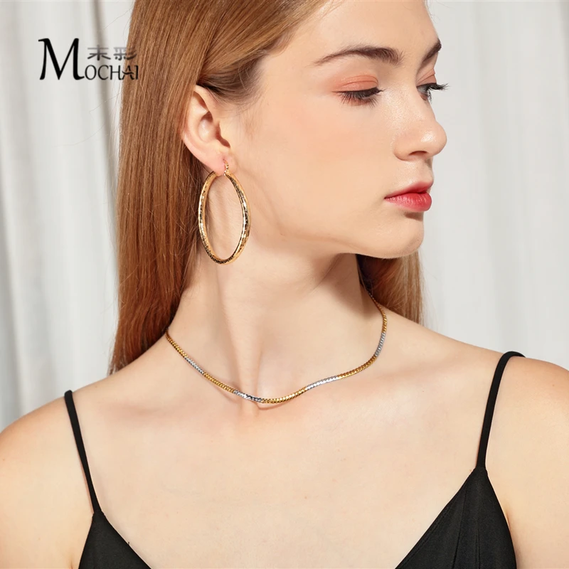 Модные Золотые круглые ювелирные изделия серьги Подарки Простой Большой круг