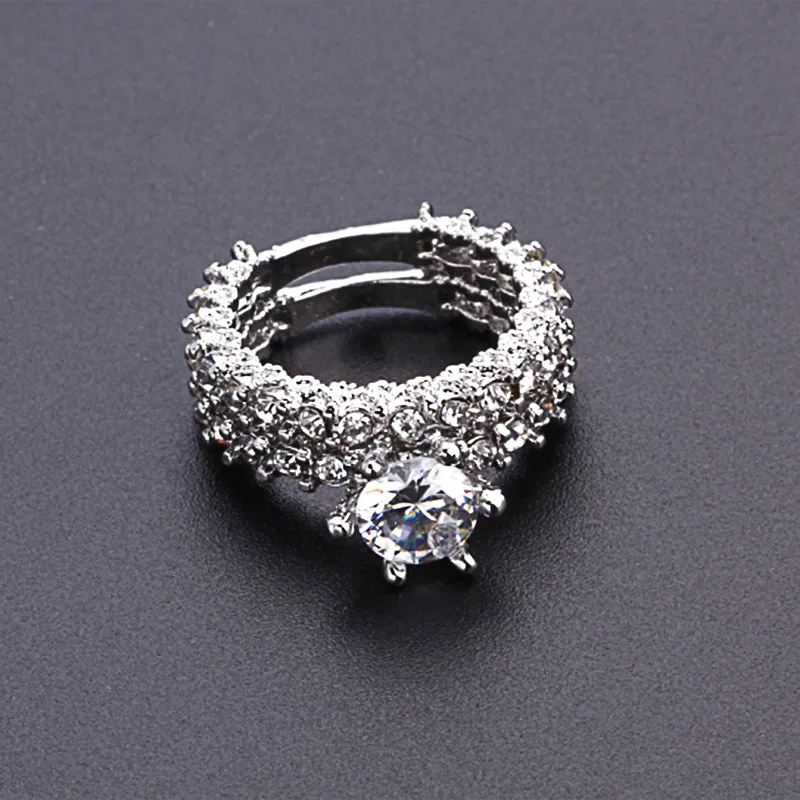 Комплект из 2 предметов кольцо с кольцом и на палец имитирующее роскошные кольца