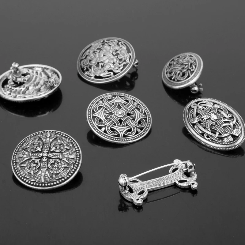 Норвежский викинг Ювелирная брошь Винтаж Penannular шаль на плечи Шарф застежка плащ