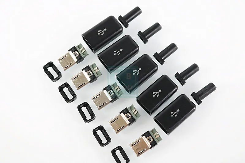 10 шт. 5 штырьков белый черный Micro USB штекер-коннектор зарядное устройство 5P
