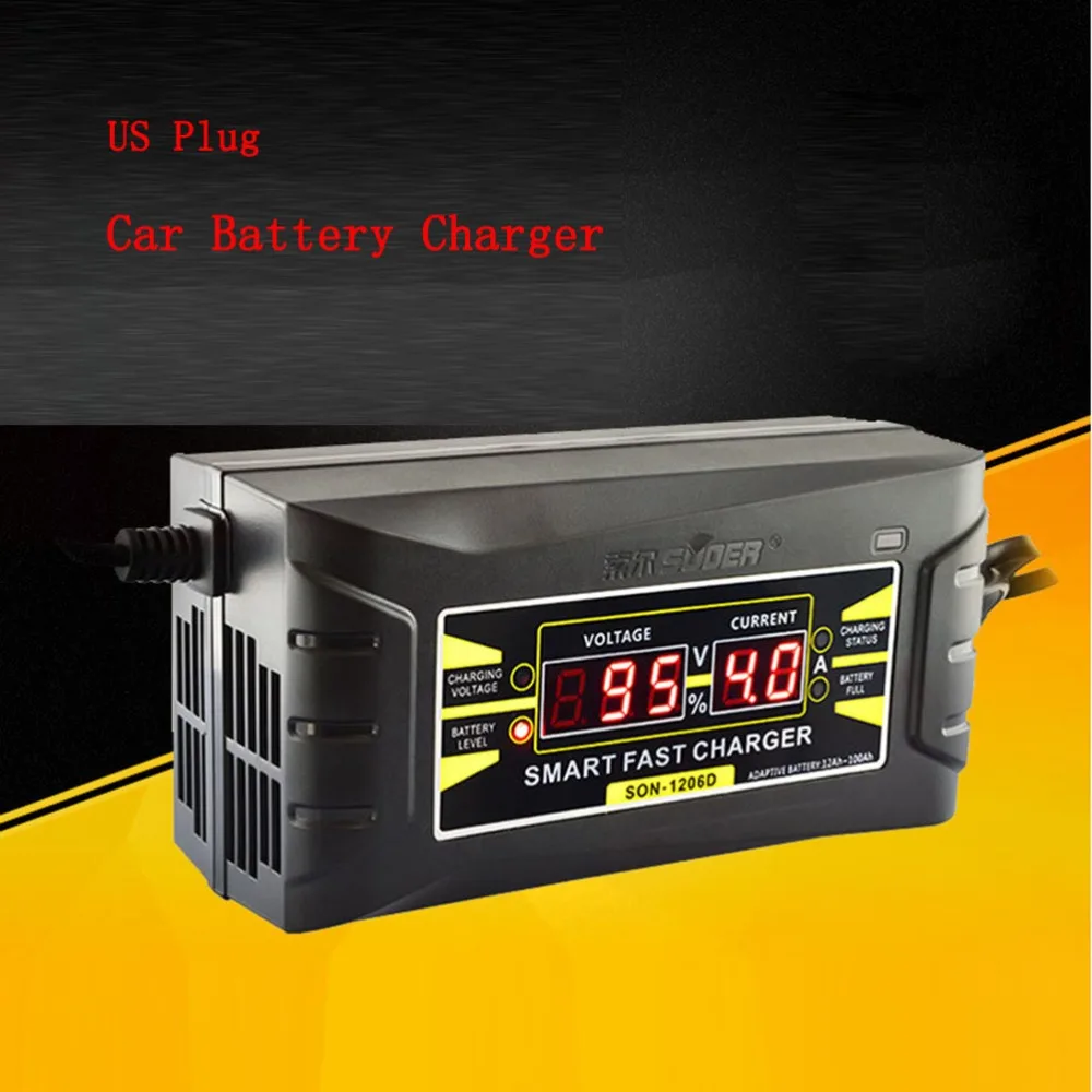 1pc US Plug 6A 12V Car Battery Charger LED Intelligent Display For Lead Acid Batteries |