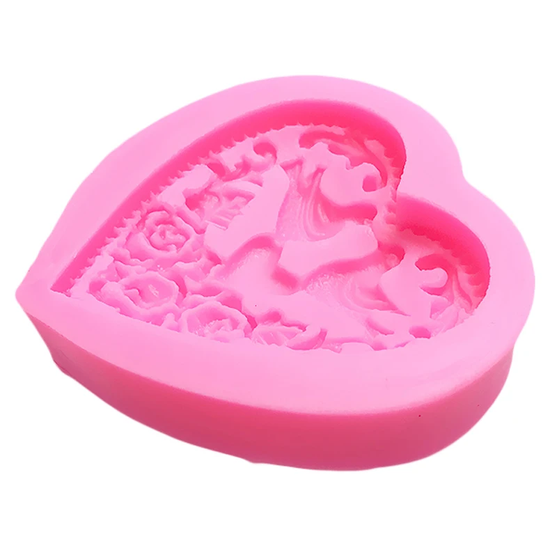 Цветы силиконовая форма сердце мыло taart decoratie fondant torten dekoration werkzeuge Кондитерские