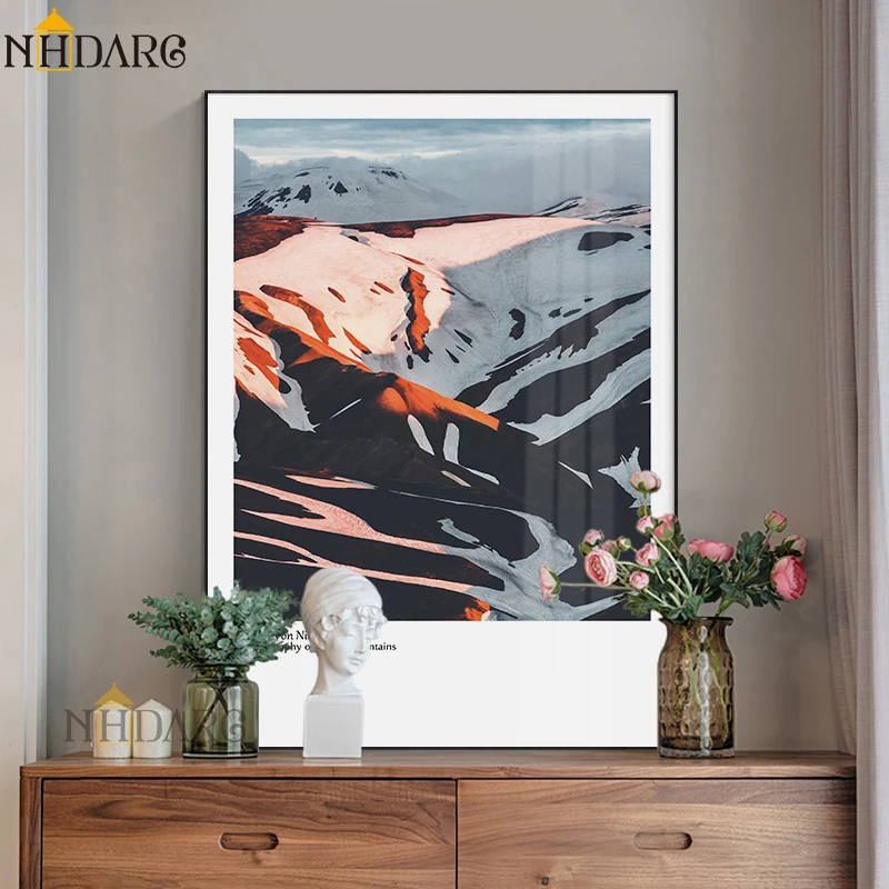 

NHDARC Canvas Printings Poster and Painting Art Modern Fashion Nordic Mountain Scenery Wall Picture Home Decor ARC789