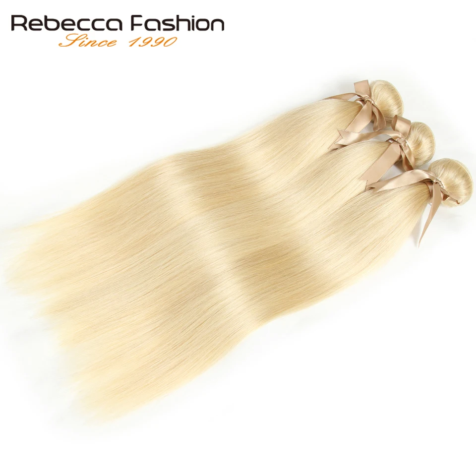 Rebecca 613 медовый блонд пряди малазийские прямые волосы 100% Remy человеческие для