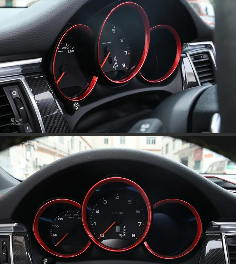 

3 colors Car Dash Board Dashboard Decoration Ring Sticker Car-styling For Porsche Macan 911 Cayenne Panamera Boxster Accessories