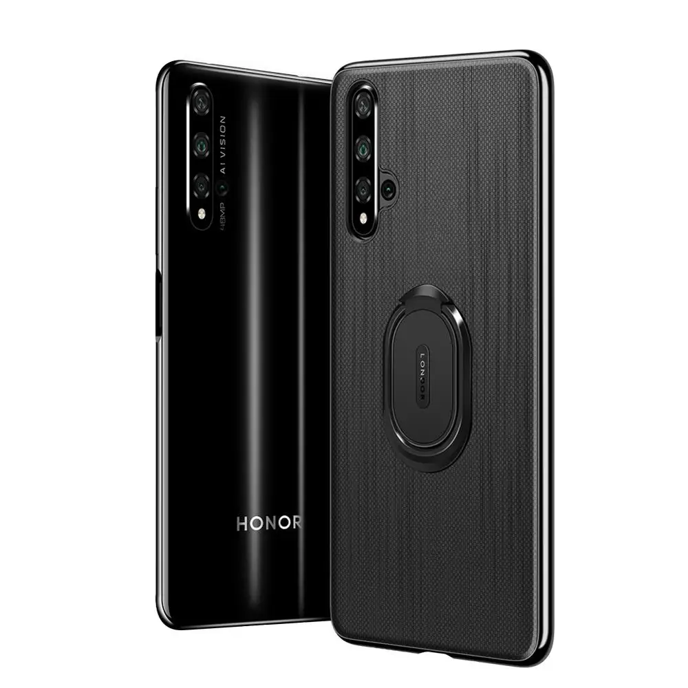 Чехол для Huawei Honor 20 роскошный кожаный чехол с магнитным кольцом и подставкой