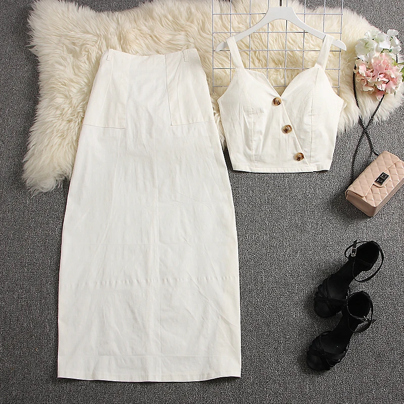 Женский комплект из 2 предметов ALPHALMODA длинная юбка макси и майка в арабском стиле