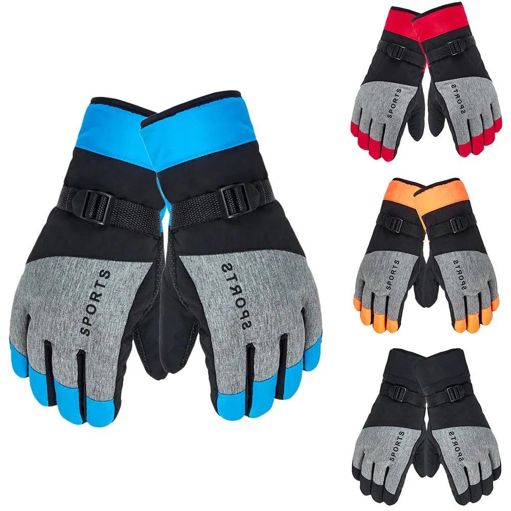 Водонепроницаемые перчатки для катания на лыжах и снегу теплые рукавицы