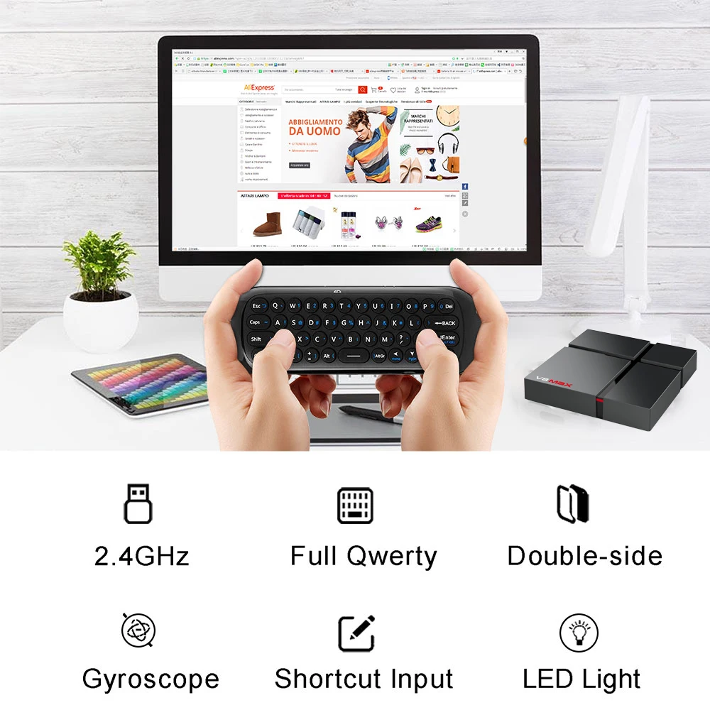 Беспроводная клавиатура с дистанционным управлением W1, 2,4G, Fly Air mouse, перезаряжаемый гироскоп, мини пульт дистанционного управления для Android Tv Box, мини-ПК Tv PK MX3