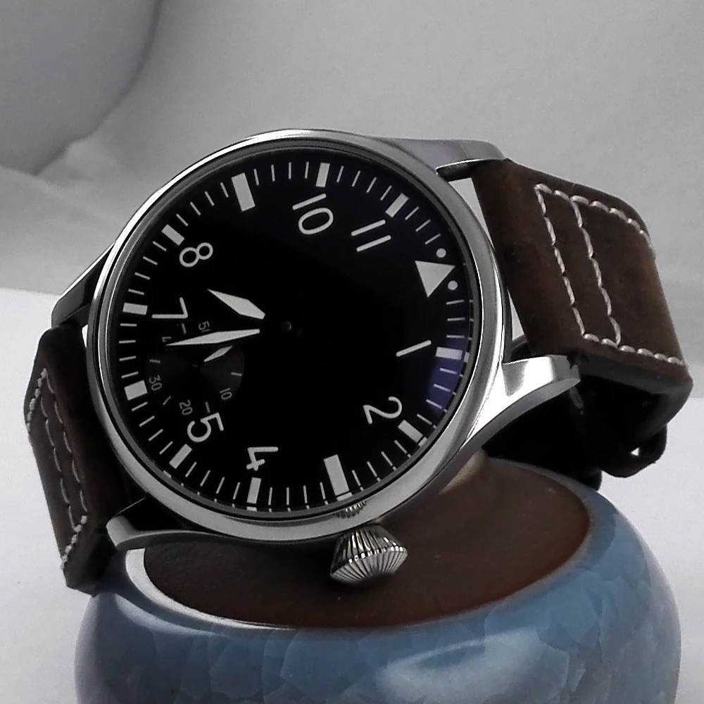 Мужские часы parnis 44 мм с черным циферблатом Special @ 6 6498|watch men|watch men watchwatch watch |