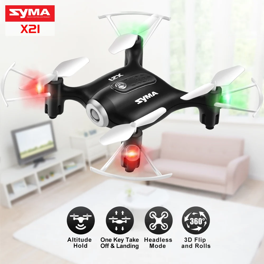 Оригинальный Syma X21 Мини карманный Дрон Квадрокоптер RC вертолет 4CH 2 4G 6-aixs гироскоп