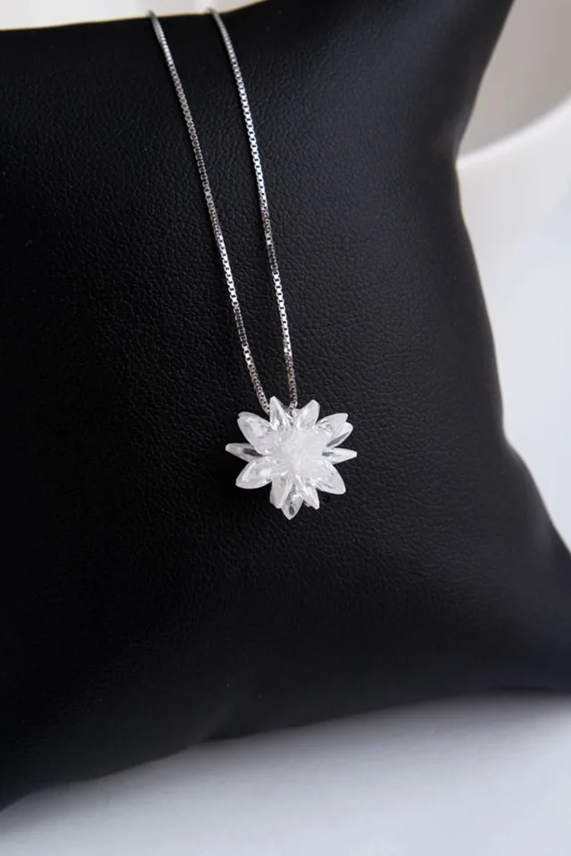Стерео снежинки белый лед снег снежок Кристалл от Swarovski замки цепи циркон ожерелье подарок на день Святого Валентина