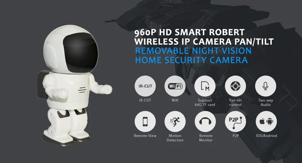 A-X робот ip-камера HD wifi Детский Монитор 960P 1.3MP CMOS беспроводная CCTV P2P P/T Onvif Аудио Безопасность удаленный Wi-Fi ИК Ночное Видение