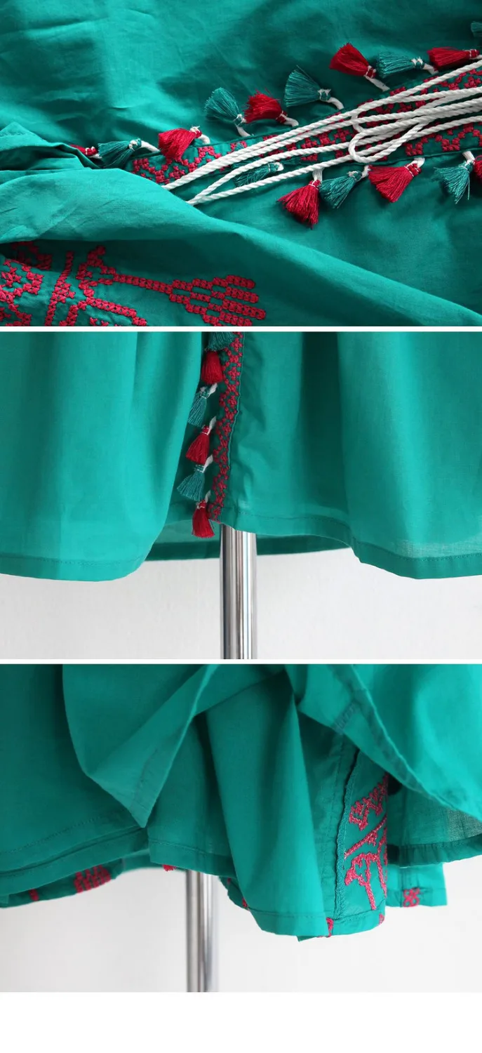 YACKALASI богемное длинное платье розовое с поясом Vestido свободное хлопковое вышитое