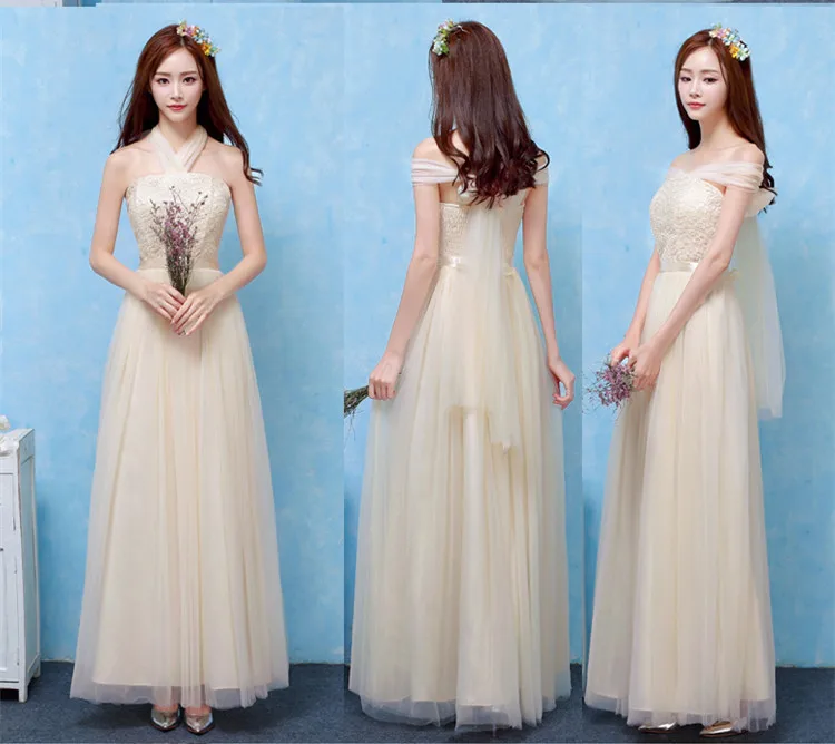 Женское длинное вечернее платье Кружевное платье-Холтер с открытыми плечами для