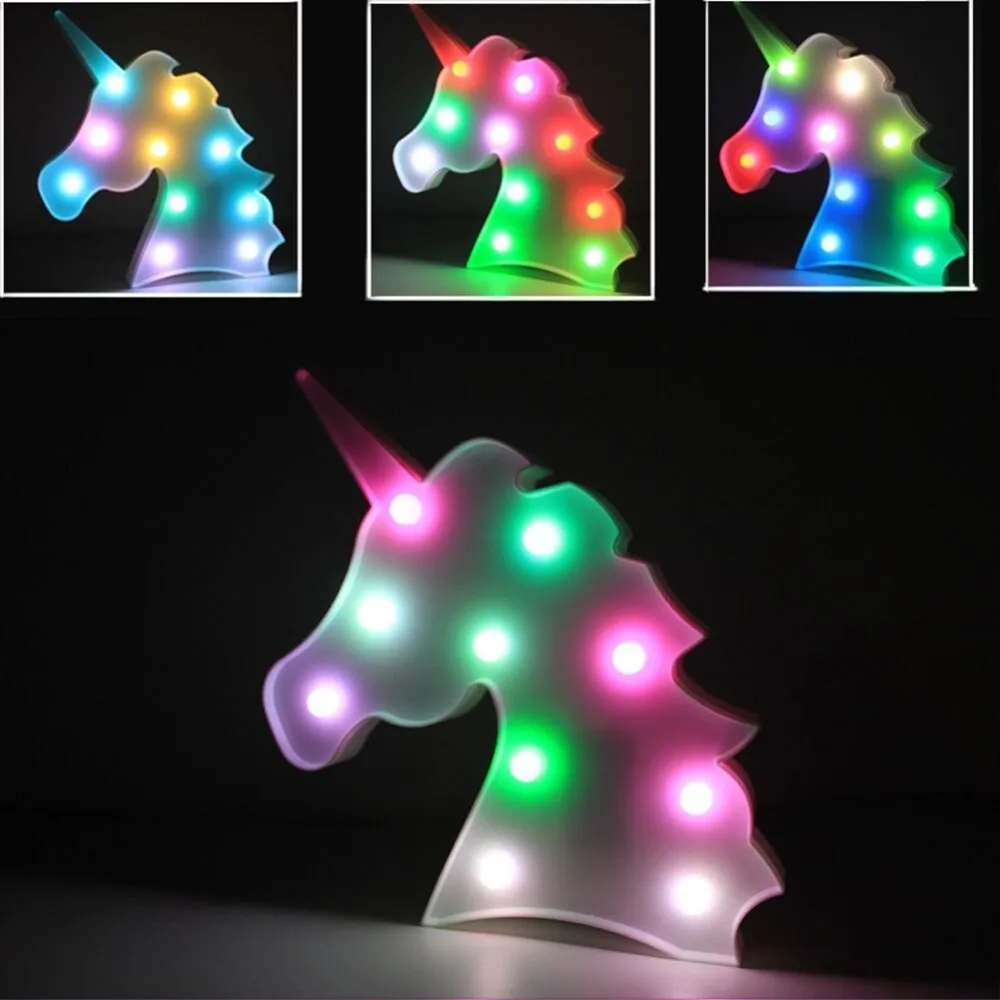 Экзотический светильник Единорог светодиодный Unicornio головной ночник 3D цветные лампы для детей Рождественский подарок вечерние украшения стола