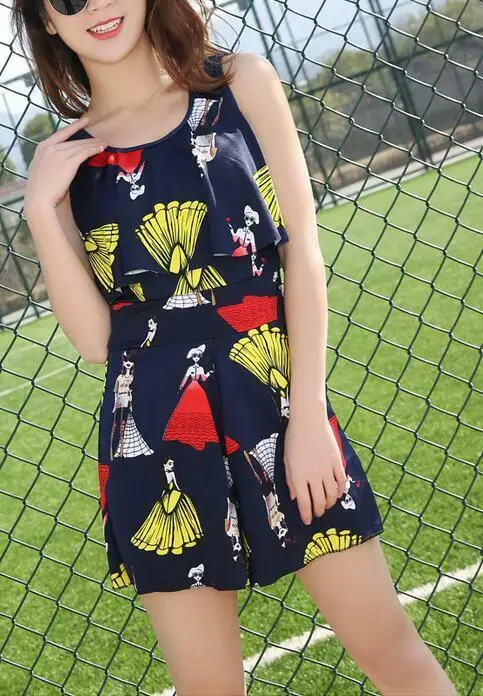 

Ladies Pretty Body Suit Cute Fit Jumpsuit Slim Women Lace-Up Leisure Summer