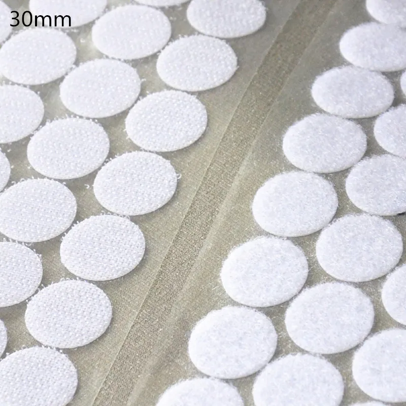 White 30mm 100 Pairs 100 пар 20-30 мм самоклеящаяся клейкая крепежная Лента наклейки "точки" крепкий крючок и петля Волшебная наклейка нейлон Velcros клей двойной замок - Цвет: White 30mm 100 Pairs